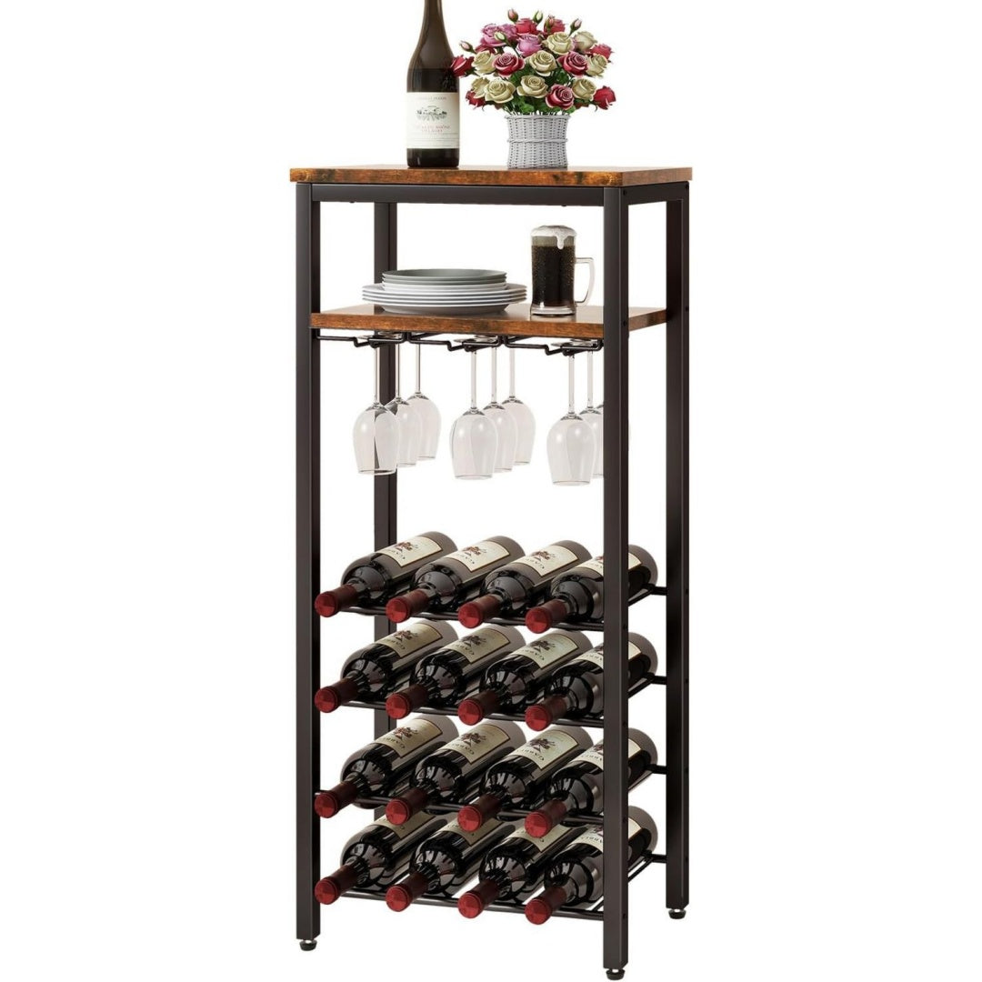 Soluzione funzionale porta bottiglie da vino in metallo nero