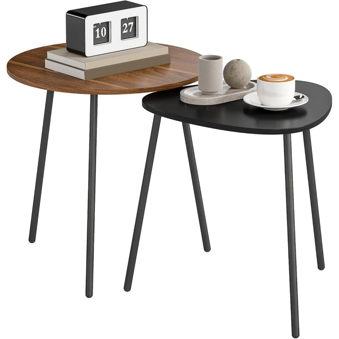 Design versatile tavolini sovrapponibili in metallo antiscivolo salvaspazio