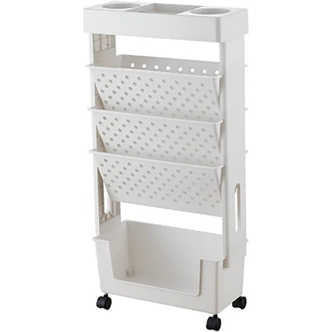 Soluzione funzionale librerie con contenitore bianco