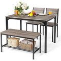 Design versatile set sala da pranzo in metallo antiscivolo grigio